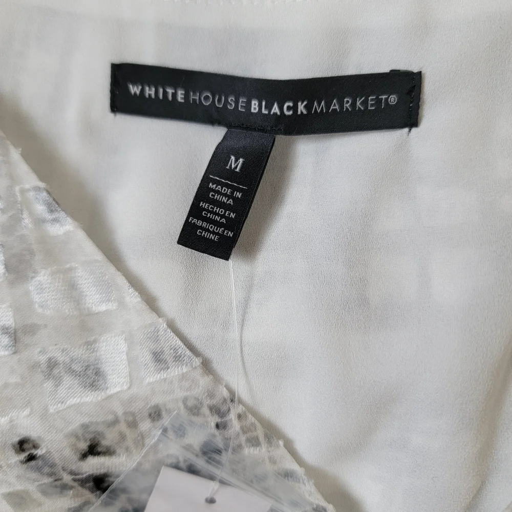 White House Black Market White and Gray Blouse - Picture 6 of 6